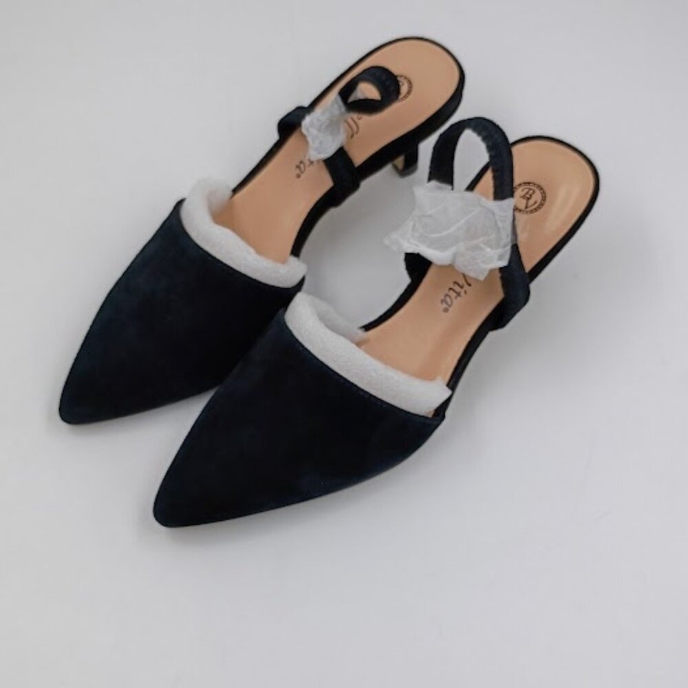 Bella Vita Sarah Slingback Strap Black Suede Pumps, Women's Size 5